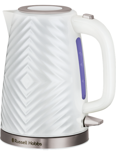 Russell Hobbs Groove Vannkoker 1,7L Hvit 2400W med Blå Belysning Russell Hobbs Groove Vannkoker 1,7L Hvit 2400W med Blå Belysning