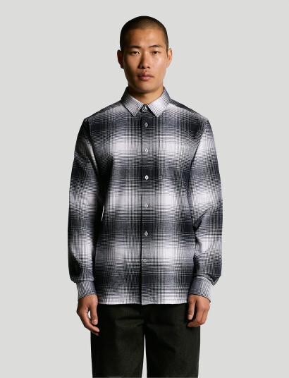 Lyle & Scott Ombre Check Flannel Shirt - Grey - M Lyle & Scott Ombre Check Flannel Shirt - Grey - M