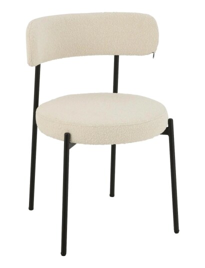 J Line S/2 Chair Bouc Ply/Poly Whi/Bla White H76.5CM