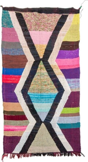 Marokkansk Boucherouite teppe 135 x 255 cm Størrelse: 135 x 255 cm