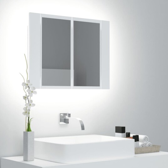 vidaXL LED-speilskap hvit 60x12x45 cm akryl vidaXL LED-speilskap hvit 60x12x45 cm akryl
