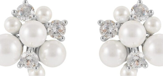 Snö Of Sweden Mayfair Irregular Pearl Earring Silver/White