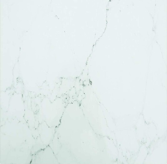 Bordplate hvit 40x40 cm 6 mm herdet glass med marmor design