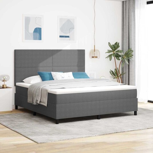vidaXL LED Box Springer Bed Lys Grå og Hvit 180 x 200 cm