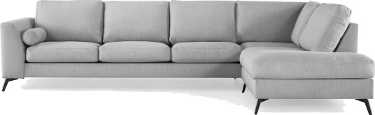 Ocean Lyx 4 seters Høyrevendt L formet Sjeselongsofa i Stoff Grå Ocean Lyx 4 seters Høyrevendt L formet Sjeselongsofa i Stoff Grå
