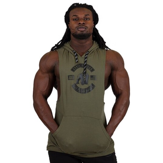 Lawrence Hooded Tank Top, Army Grön Small