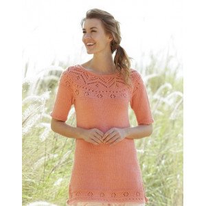 Sunrise Glow by DROPS Design Tunika Strikkeoppskrift str . S XXXL Small