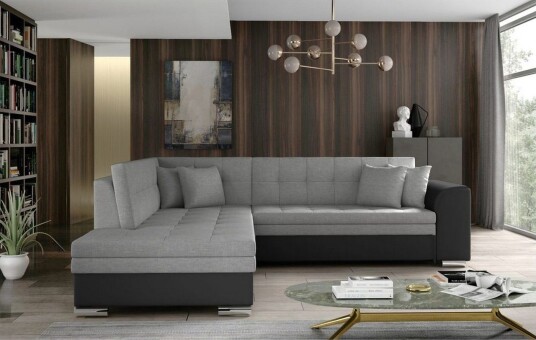 Seksjonssofa Eltap Pieretta 260x207x78 cm Sawana 21 Soft 11 Grå Svart Venstre Seksjonssofa Eltap Pieretta 260x207x78 cm Sawana 21 Soft 11 Grå Svart Venstre