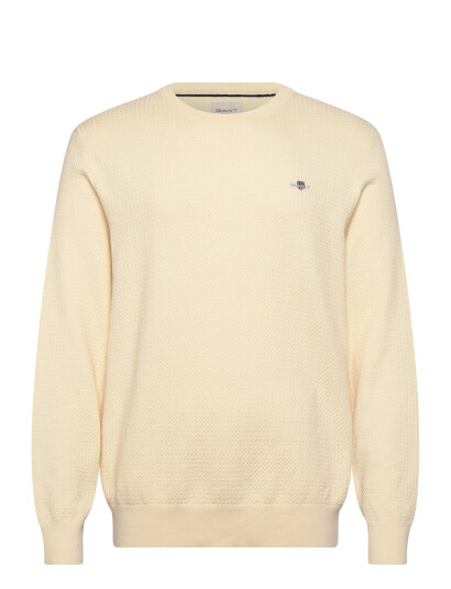 GANT Textured Cotton C-Neck - Yellow - S