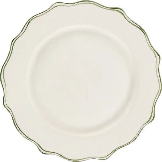 Anna + Nina Basil Scalloped Dinner Plate - GREEN - ONZE SIZE