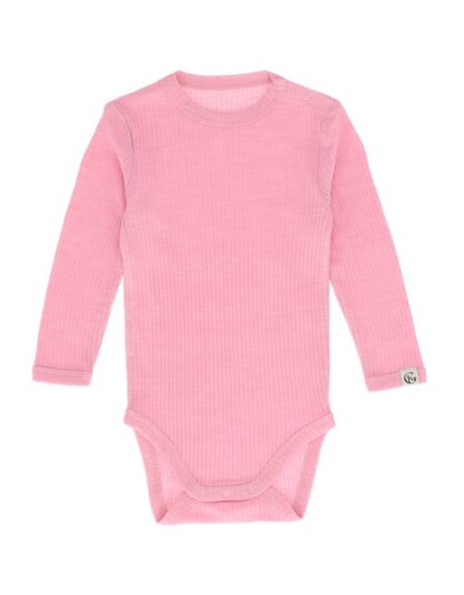 Gullkorn Chalk ullbody til baby - tåkerosa