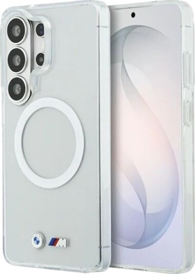 BMW IML Shockproof Metal Logo MagSafe Case for Samsung Galaxy S26 Ultra Transparent