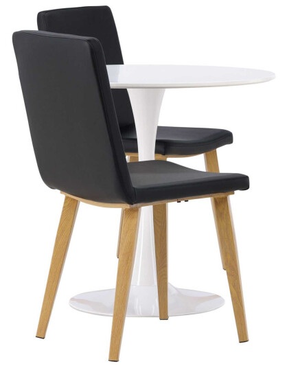 Venture Design Hamden & Today spisegruppe Svart/svart 2 stoler & bord 80 cm