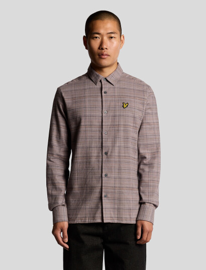Lyle & Scott Checked Flannel Shirt - Grey - L