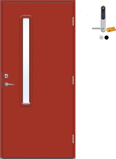 Ytterdør Swedoor Advance-Line Nordic Ribe med Yale Doorman Classic Home