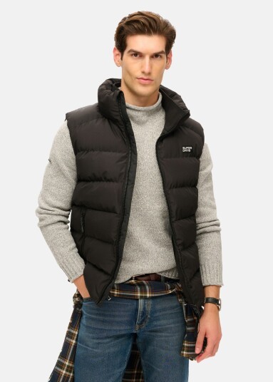 Superdry Sports Puffer Gilet Black M Vester Superdry Sports Puffer Gilet Black M Vester