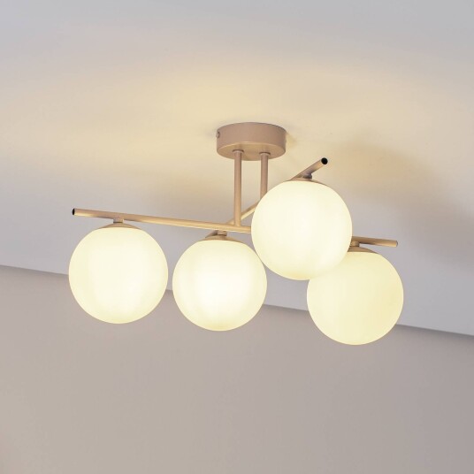 Domiluce Aurora taklampe beige Ø 50 cm 4 lyskilder glass E14