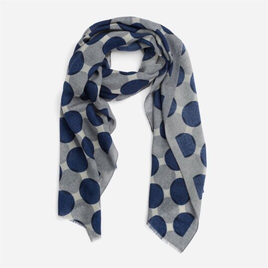 Ferner Jacobsen Scarf Wool Ligth Grey-Dark Blue
