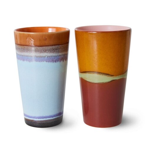 HKliving 70's lattekopp 28 cl 2-pk Clash