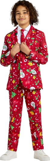 Suitmeister Boys Christmas Red Icons Light Up Dress - Large