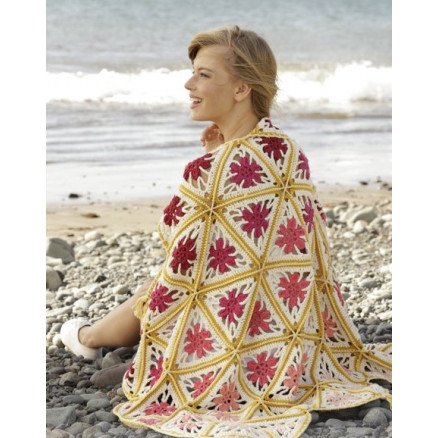 Drops Garnstudio Spring Daze by DROPS Design Teppe Hekleoppskrift 93x130