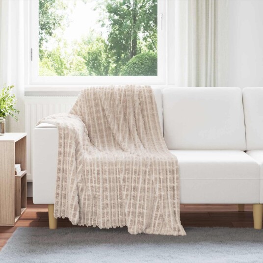 vidaXL Kastteppe Beige 150 x 130 cm Fleece