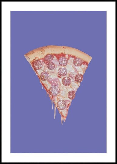 Pepperoni Pizza Slice with Glitter Toppings Plakat Plakat / 50x70cm Pepperoni Pizza Slice with Glitter Toppings Plakat Plakat / 50x70cm