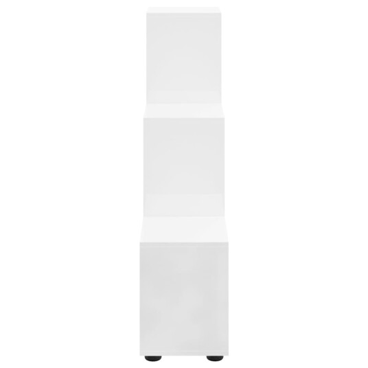 vidaXL Bokhylle h?yglans hvit 107 cm konstruert tre vidaXL Bokhylle h?yglans hvit 107 cm konstruert tre