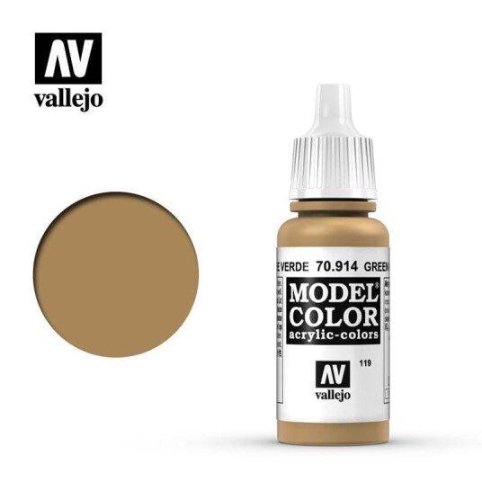 Vallejo Modellfarge Green Ochre 17ml Acrylmaling 70.914