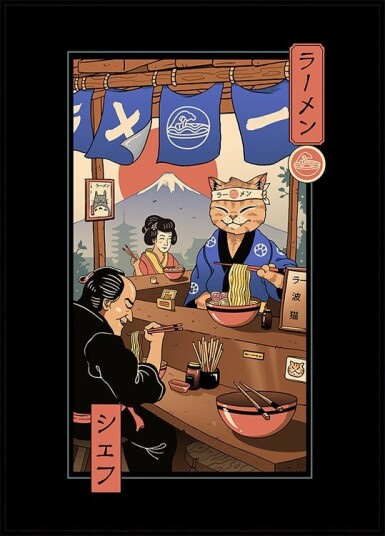Ramen Meowster Plakat Plakat / 21x30cm