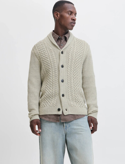 Jack & Jones Jjpaul Knit Shawl Cardigan - Cream - S Jack & Jones Jjpaul Knit Shawl Cardigan - Cream - S