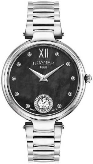 Roamer Monza Dameklokke 600843 41 59 50 Aphrodite Sort/Stål Ø38 mm