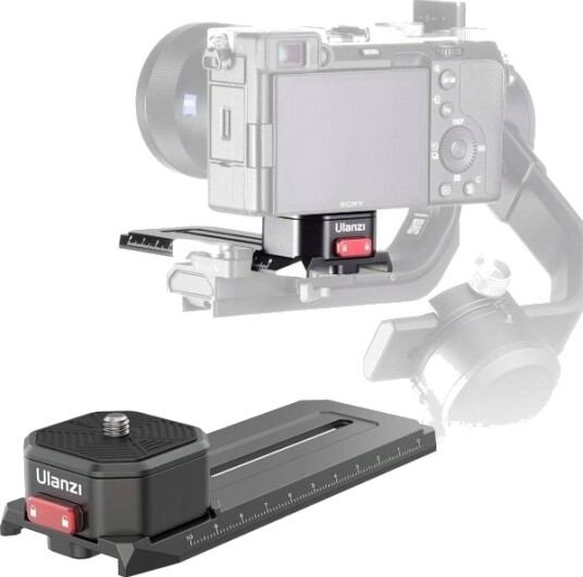 Ulanzi R085 Grip Plate skinne med skala 1/4" for DJI Ronin RSC 2