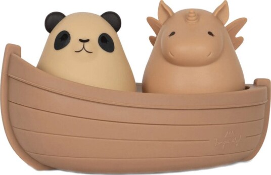 Konges Sløjd Silicone Panda And Unicorn Boat Bath Toy Konges Sløjd Silicone Panda And Unicorn Boat Bath Toy