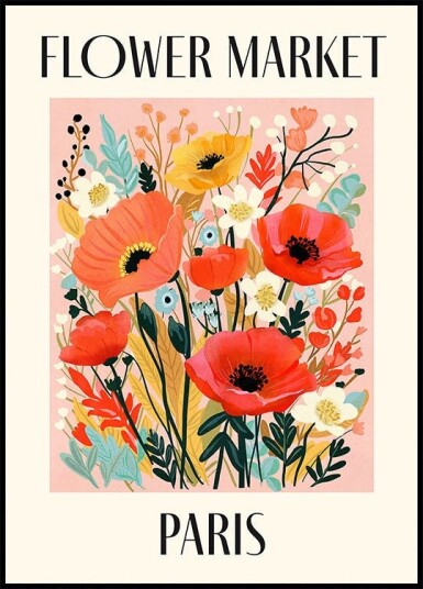 Flower Market Paris France Plakat Plakat / 40x50cm