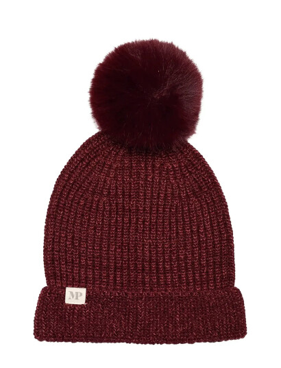 mp Denmark Svaneke Beanie - Pompon - Burgundy - 55/57