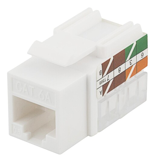 Deltaco Cat6A Keystone Jack Plastic White Deltaco Cat6A Keystone Jack Plastic White