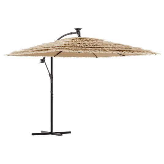 vidaXL Hageparasoll med stålstang brun 290x290x238 cm