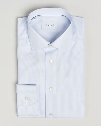 Eton Slim Fit Twill Hairline Stripe Shirt Blue/White Eton Slim Fit Twill Hairline Stripe Shirt Blue/White