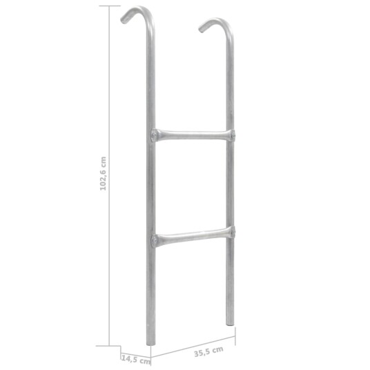 vidaXL Stige til trampoline 2 trinn stål sølv 102,6 cm vidaXL Stige til trampoline 2 trinn stål sølv 102,6 cm
