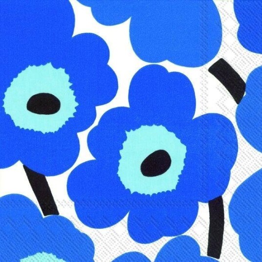 Ihr Marimekko Unikko blå lunsjservietter