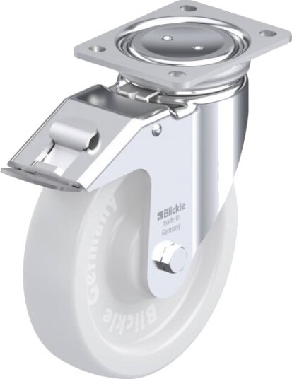 Blickle 755144 Luh-Spo 200G-Fi Styrehjul Med Brems, Hjuldiameter 200 Mm, Bæreevne (Maks.) 1000 Kg, 1 Stk