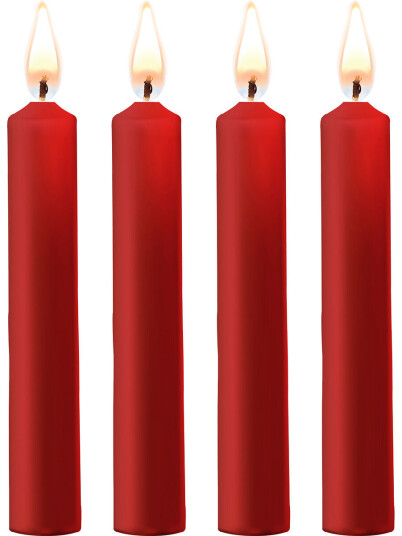 Shots Toys - Ouch! Ouch!: Teasing Wax Candles, 4 stk, rød