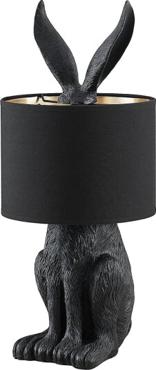 Lindby Lorentina, tekstil-bordlampe, kanin, svart