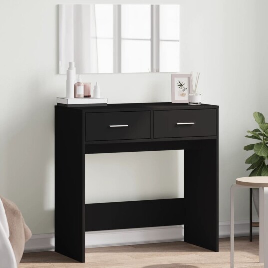 Sminkebord med speil svart 80x39x80 cm 8721012496057 Sminkebord med speil svart 80x39x80 cm 8721012496057