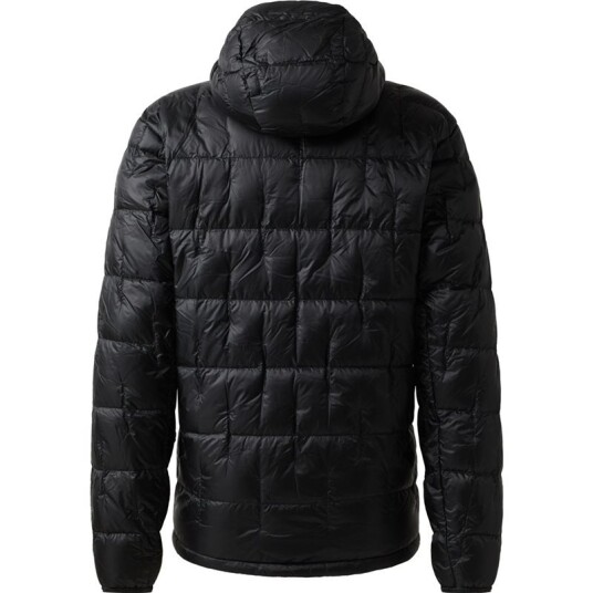 Haglöfs Hede Down Hood Dunjakke Herre True Black med Justerbar Hetta