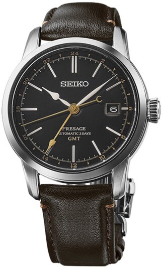 Seiko Herreklokke SPB447J1 Presage Sort/Lær Ø40.2 mm