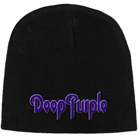 Deep Purple Deep Purple Unisex Beanie Hat: Logo Black