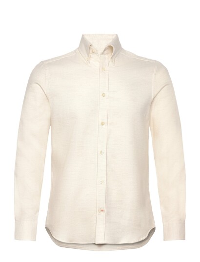 Morris Soft Lama Shirt Classic Fit   Cream   XS