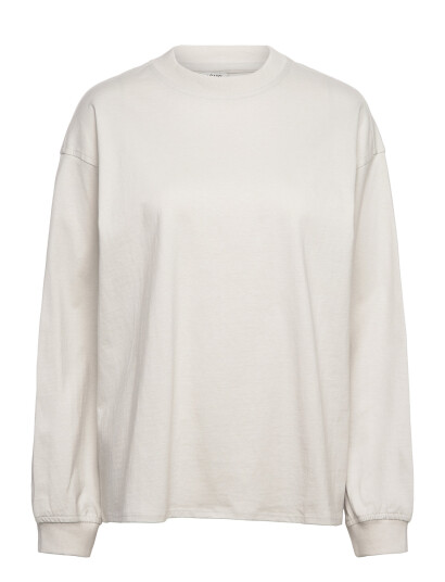 Monki Oversized Long Sleeve T-Shirt - Cream - XS